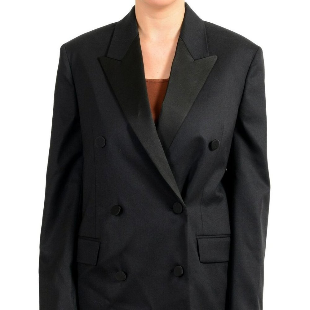 Hugo Boss Women's "Jerimana1" Wool Black Double Breasted Blazer US 2 IT 38